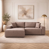 Taupe fabric sofa bed - with storage space - left facing - 260 x 170 cm - Pirlo