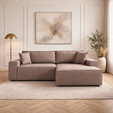 Taupe fabric sofa bed - with storage space - right facing - 260 x 170 cm - Pirlo