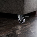 Banken - Slaapbank antraciet stof - XL 280x206 cm - met wielen - Links - Manama - Dimehouse