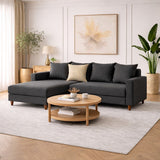 Anthracite fabric sofa bed – compact double 215 x 150 cm – Left – Aydam