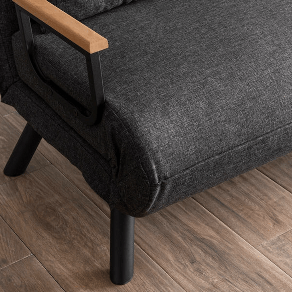 Sofa bed anthracite fabric 2-seater - Sando