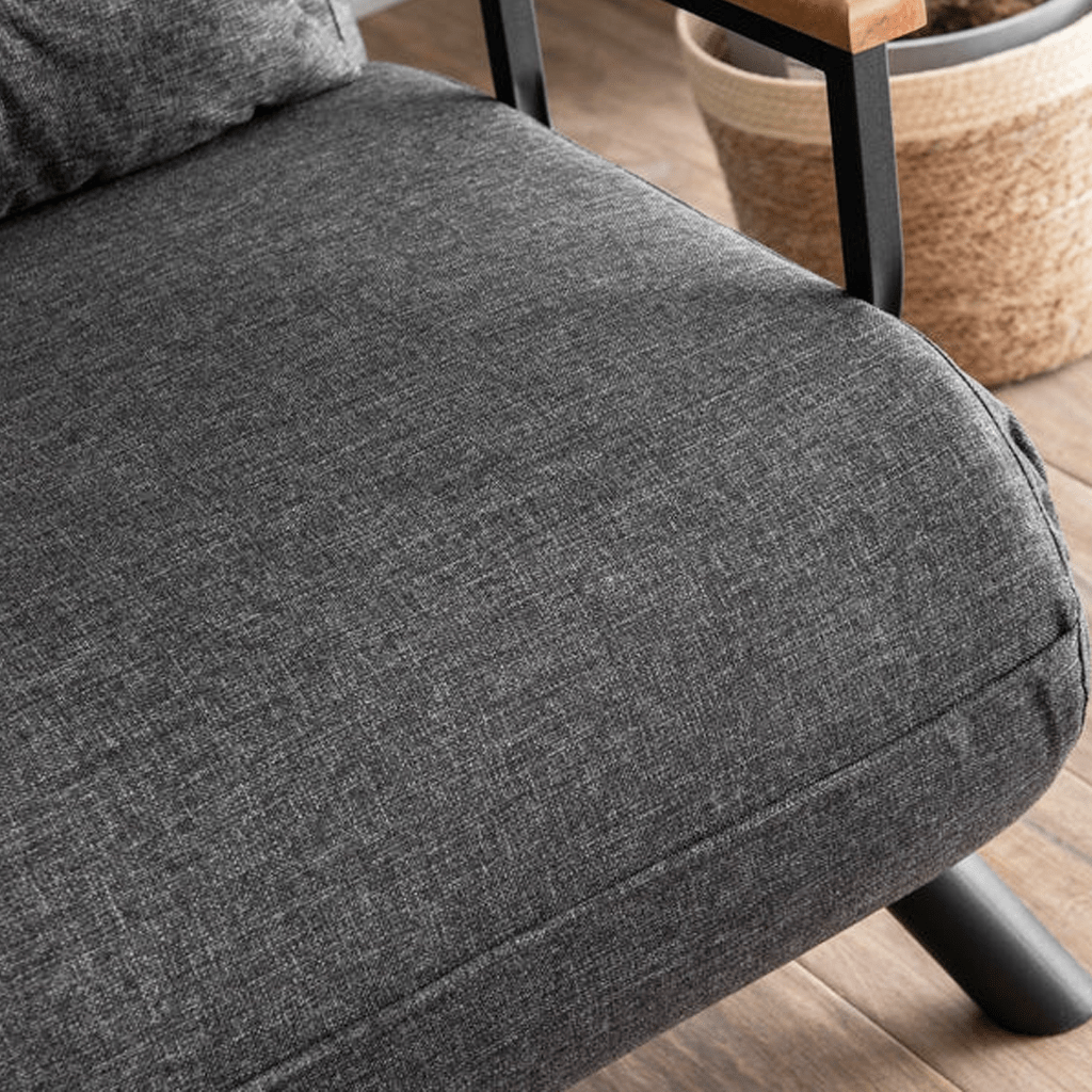 Sofa bed anthracite fabric 2-seater - Sando