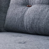 Banken - Slaapbank lichtblauw stof - XL 280x206 cm - met wielen - Links - Manama - Dimehouse