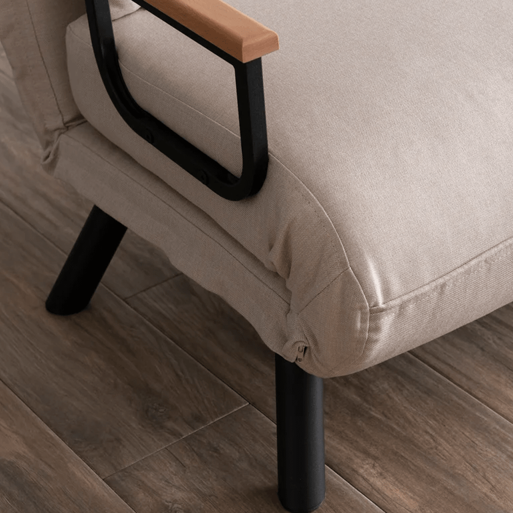 2-seater Sofa Bed Sando Fabric Cream 