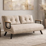 2-seater Sofa Bed Sando Fabric Cream 