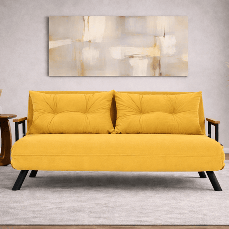 2-seater sofa bed Sando Mustard