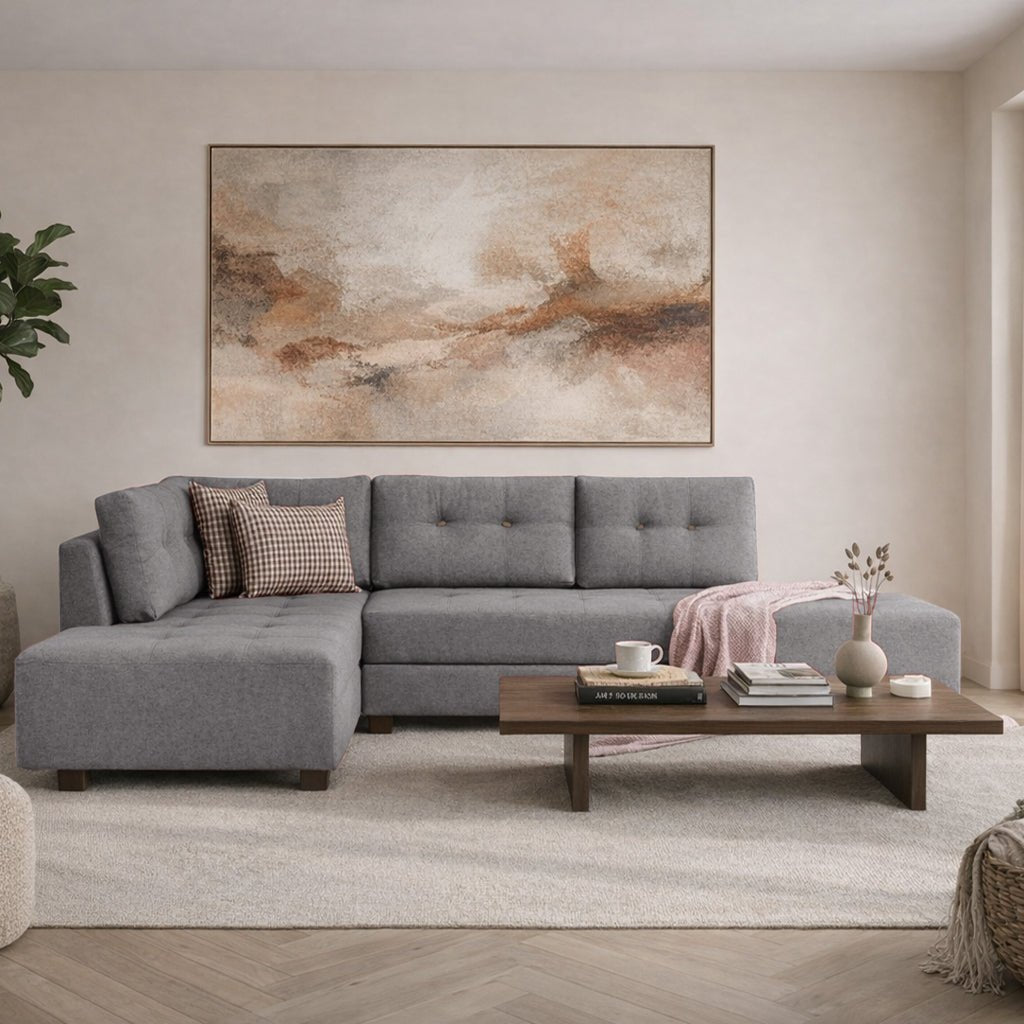 Corner sofa with sleeping function left manama gray