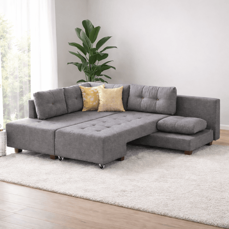 Corner sofa with sleeping function left manama gray