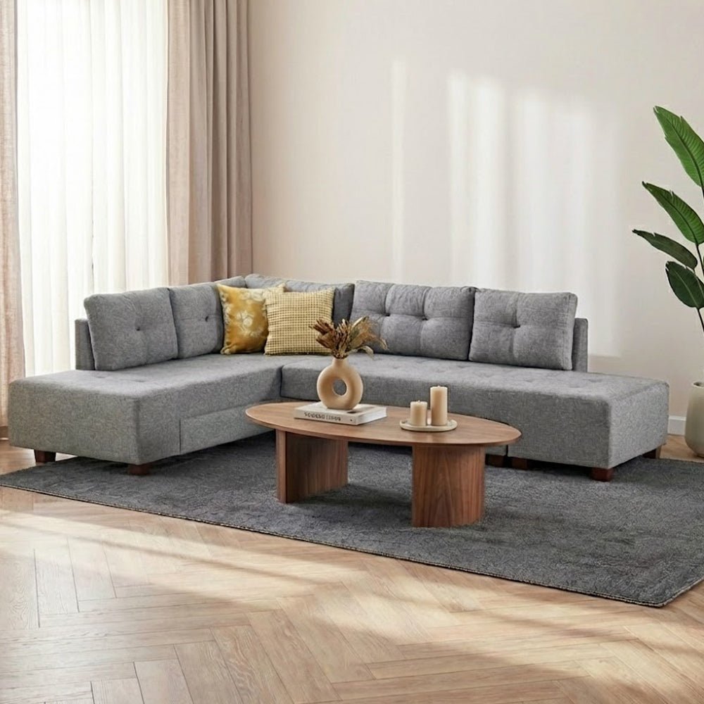 Corner sofa with sleeping function left manama gray