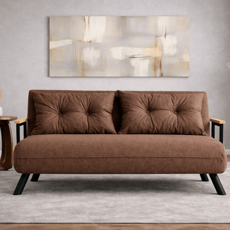 2-seater sofa bed Sando light brown