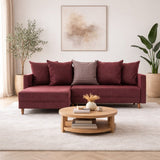 Corner sofa with sleeping function on the left Aydam Claret red