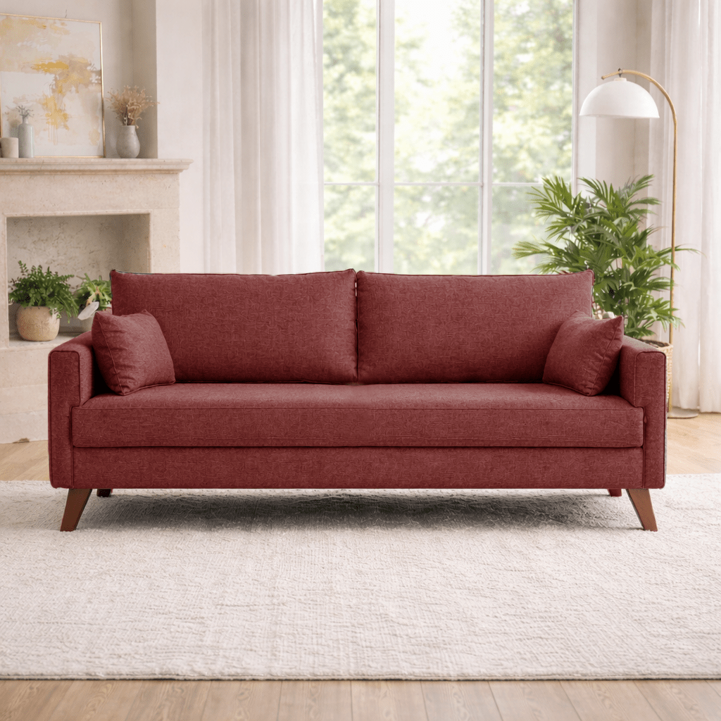 3-seater sofa bed Bella Claret Red
