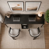 Study desk Twin Study Desk 240x60 cm Anthracite and black Anthracite Black Melamine 