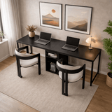Study desk Twin Study Desk 240x60 cm Anthracite and black Anthracite Black Melamine 