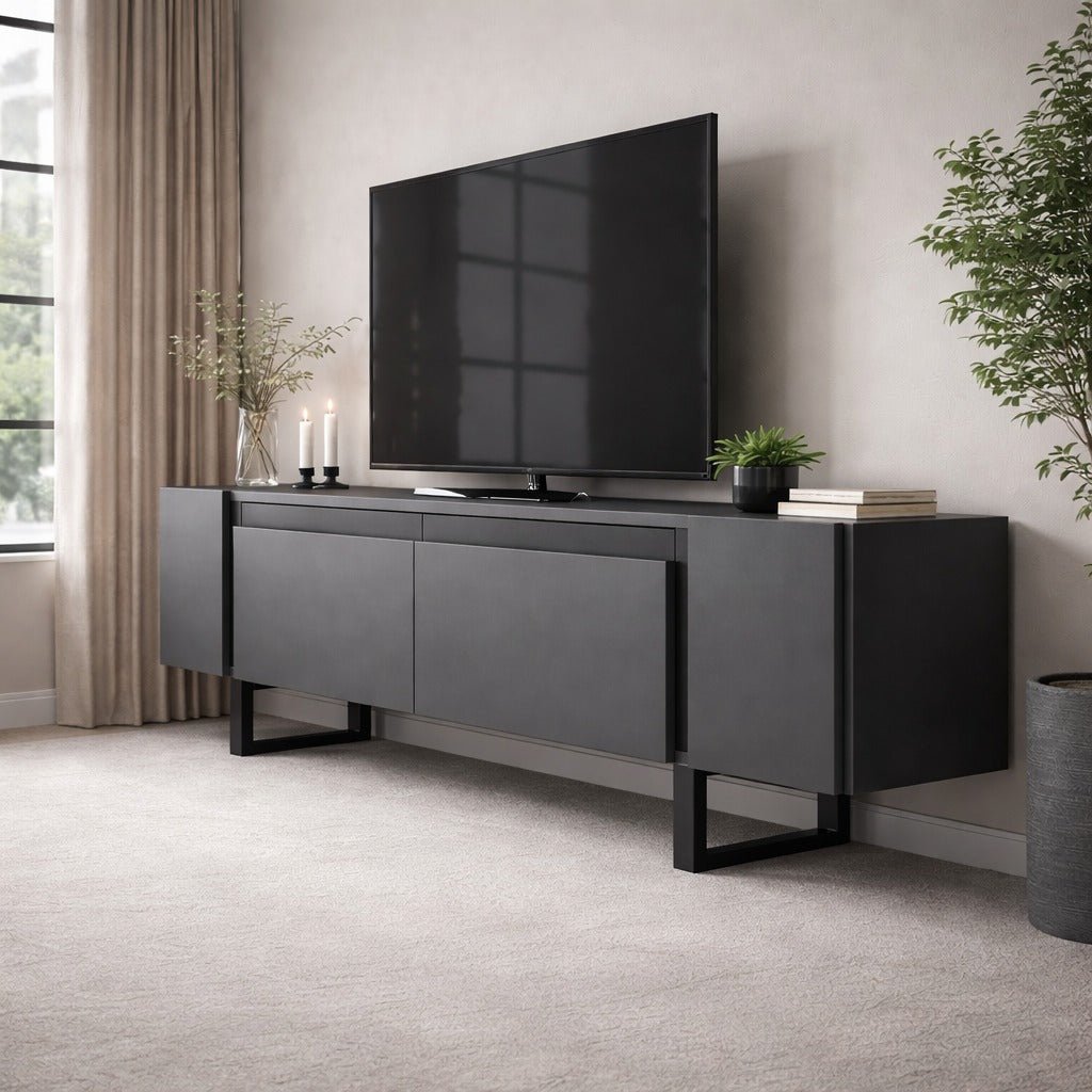 TV Cabinet Anthracite Yildiz 180x50x30 - Black Frame