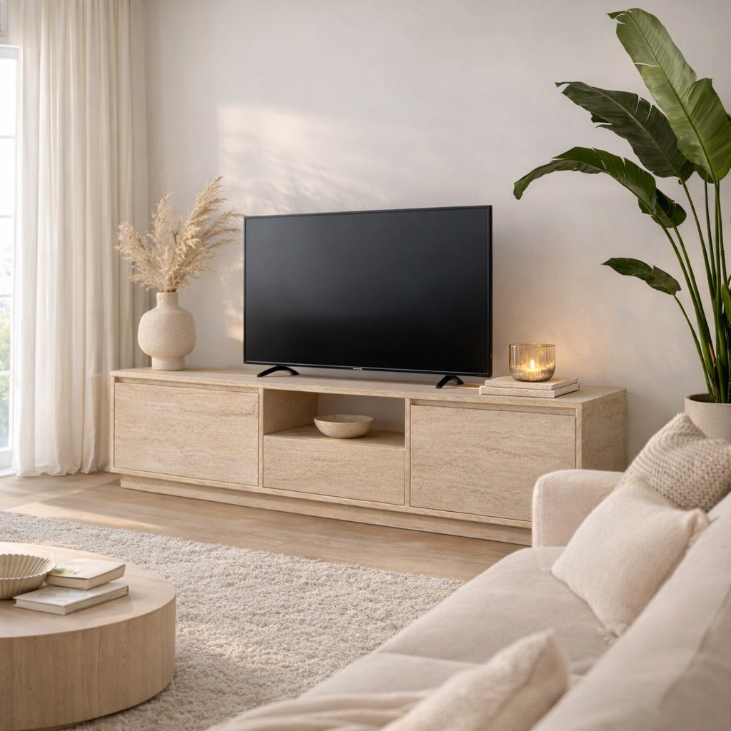 TV Cabinet Beige Melamine Flare 42x160x29.5 cm 