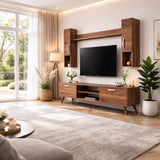 TV Meubels - TV Meubel Set Alta Walnoot Melamine 180x48,6x35 cm - Dimehouse