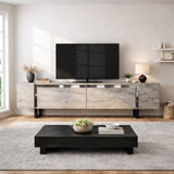 TV Cabinet Travertine Yildiz 180x50x30 - Silver Frame