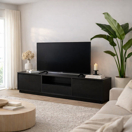 TV Cabinet Black Melamine Flare 42x160x29.5 cm 