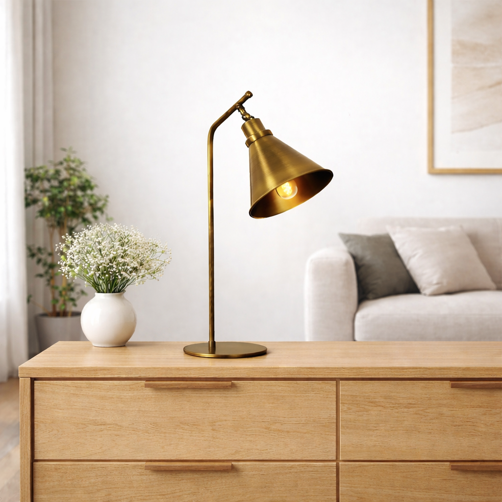 Table lamp Bronze-colored Metal Crimson 