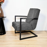 Tiger Industrial Leather Armchair Anthracite