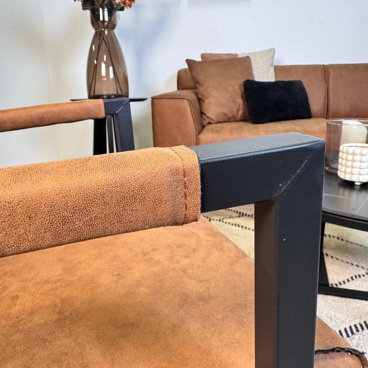 Tiger Industrial Leather Armchair Cognac