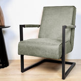 Tiger Industrial Leather Armchair Green