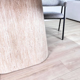 Sintered Stone Marble Look Travertine Dining Table Lea 180x90 cm - Danish Oval 