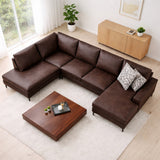 Sofas - U - sofa Corner sofa Brown Fabric 314x200 cm - Left - Porto - Dimehouse