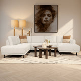 Modern U-Shape Corner Sofa Left Beige Fabric Aniko 310x197x78 cm 