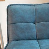 Industrial Bar Stool Blue Jelle Microfiber Fabric - Seat Height 65 cm - Without Arms