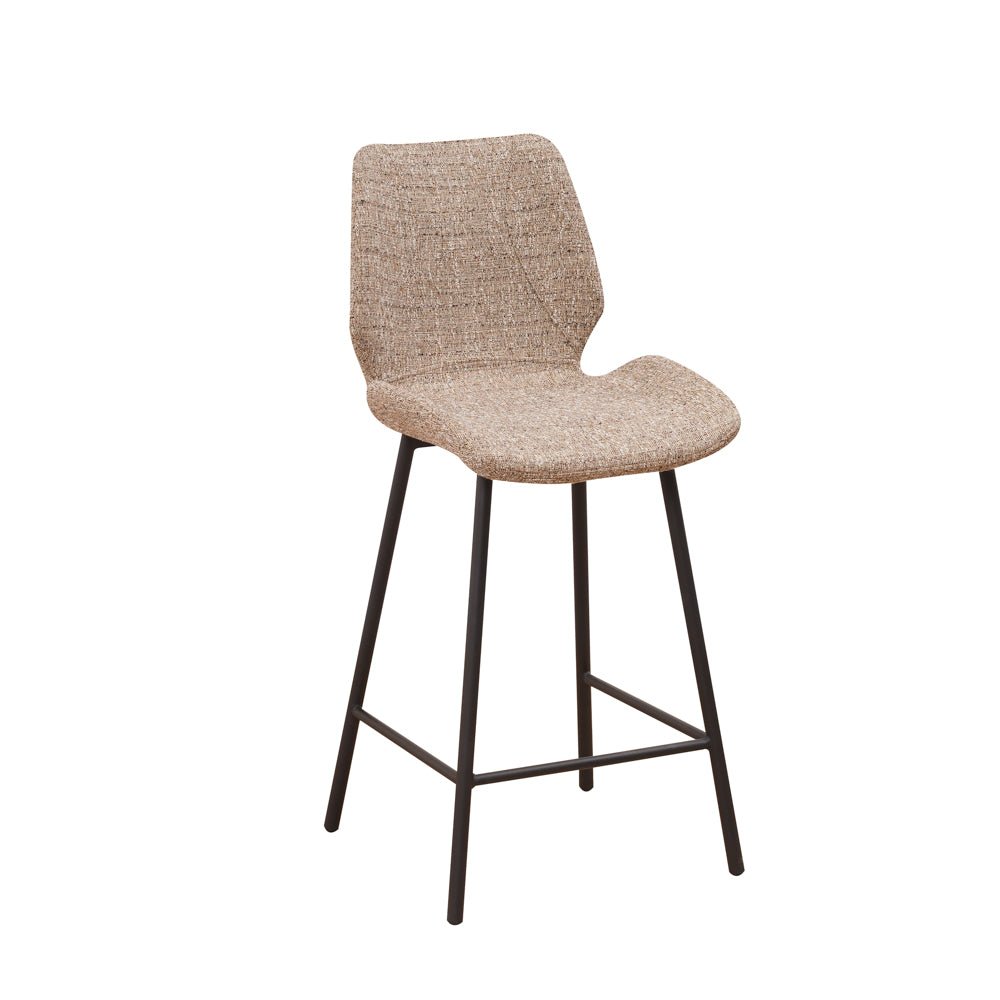 Beau Bar Stool Beige Chenille Fabric - 67 cm Seat Height - Without Armrests