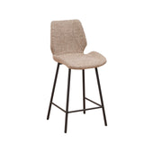 Beau Bar Stool Beige Chenille Fabric - 67 cm Seat Height - Without Armrests