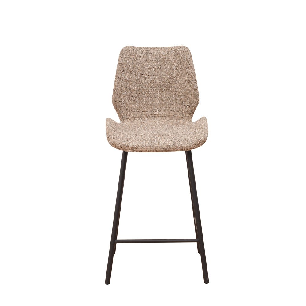 Beau Bar Stool Beige Chenille Fabric - 67 cm Seat Height - Without Armrests