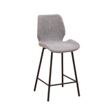 Beau Bar Stool Light Gray Chenille Fabric - 67 cm Seat Height - Without Armrests