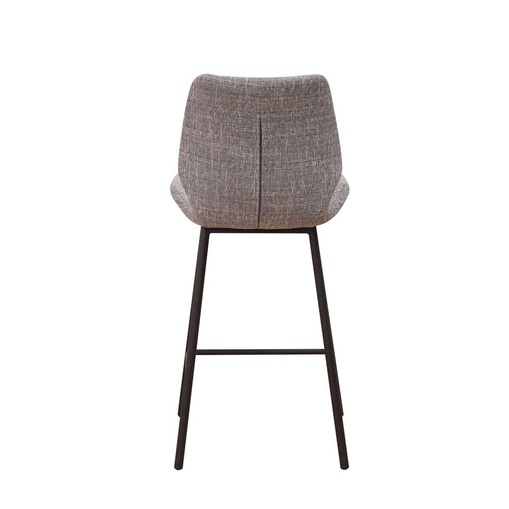 Beau Bar Stool Light Gray Chenille Fabric - 67 cm Seat Height - Without Armrests