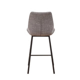 Beau Bar Stool Light Gray Chenille Fabric - 67 cm Seat Height - Without Armrests