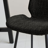 Beau Bar Stool Black Chenille Fabric - 67 cm Seat Height - Without Armrests