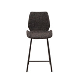Beau Bar Stool Black Chenille Fabric - 67 cm Seat Height - Without Armrests