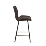 Beau Bar Stool Black Chenille Fabric - 67 cm Seat Height - Without Armrests