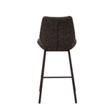 Beau Bar Stool Black Chenille Fabric - 67 cm Seat Height - Without Armrests
