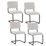 Dining Chair Remo Cream Ribbed Fabric - Without Armrests