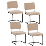 Dining Chair Remo Beige Ribbed Fabric - Without Armrests