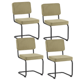 Dining Chair Remo Green Ribbed Fabric - Without Armrests