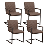 Industrial Dining Chair Taupe Ruben - With Armrests