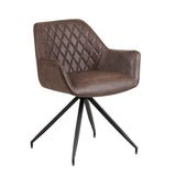 Set of 4 Industrial Dining Chairs Gian Taupe - With Armrests 