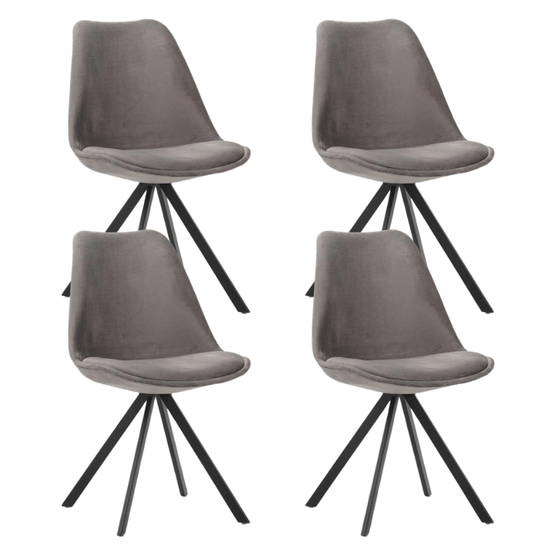 Dining Chair Jace Velvet Grey - Without Armrests