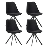 Dining Chair Jace Velvet Black - Without Armrests