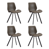 Industrial Dining Chair Green Barry Faux Leather - Without Armrests