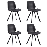 Industrial Dining Chair Black Barry Faux Leather - Without Armrests